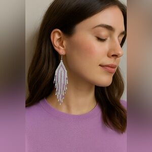 Chic Lavender Beaded Earrings